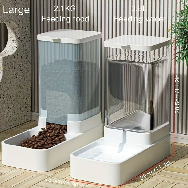 Alimentador Automático + Bebedero Para Perros y Gatos — Sin Pilas, Rellenado Fácil