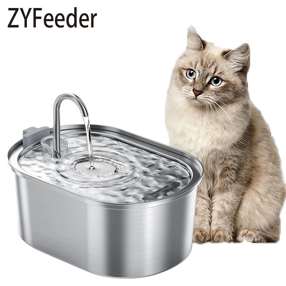 Fuente de agua inteligente para gatos y perros 🐱🐶 — Bebedero automático acero inoxidable 3,2 L