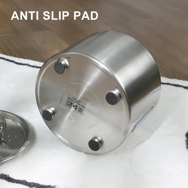 Fuente de agua automática de acero inoxidable 2,5 L para gatos y perros 🐱🐶 | Silenciosa, LED y con filtración de 4 capas
