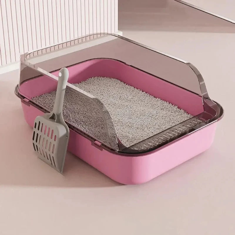 Arenero Semicerrado para Gatos Pequeños (40×28×16 cm) 🐱🧹 — Pala incluida (color aleatorio)