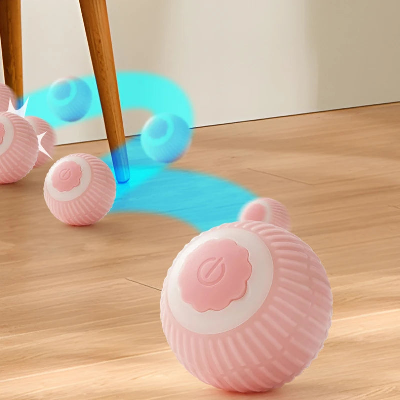 Bola interactiva automática para gatos — Juguete recargable Tipo-C, pelota rodante inteligente para interior