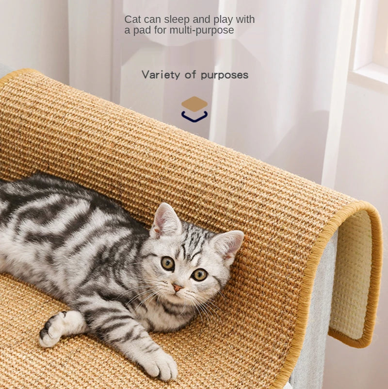 Alfombra Rascadora de Sisal para Gatos — Protector de Muebles y Afila Uñas