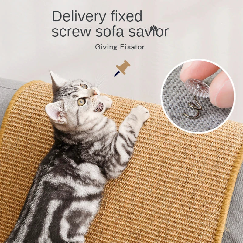 Alfombra Rascadora de Sisal para Gatos — Protector de Muebles y Afila Uñas
