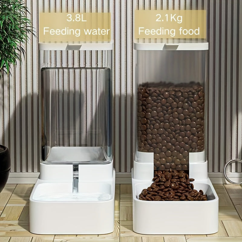 Alimentador Automático + Bebedero Para Perros y Gatos — Sin Pilas, Rellenado Fácil