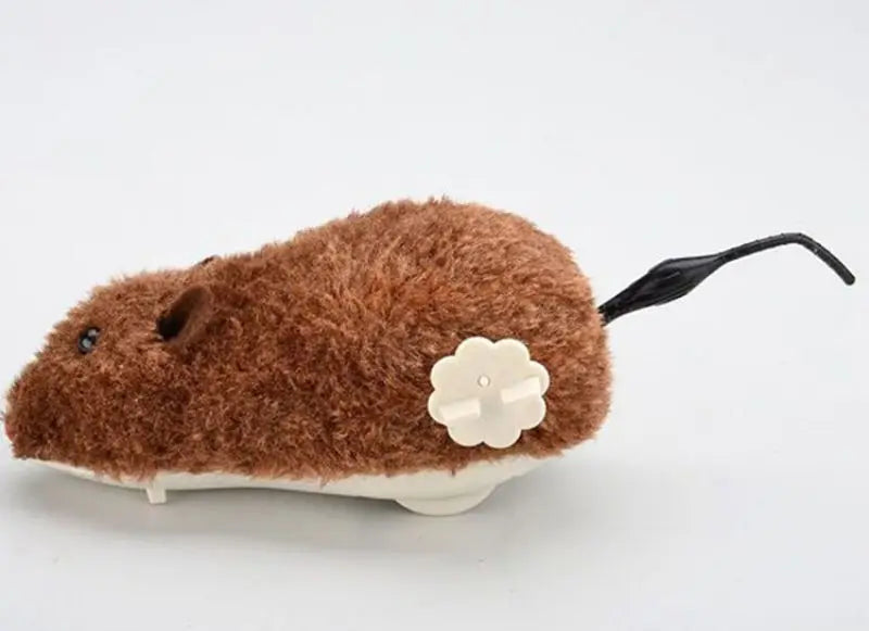 Ratón interactivo marrón realista de felpa y relleno de fibra PP sin pilas para gatos.
