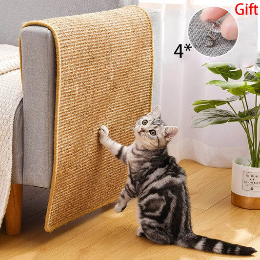 Alfombra Rascadora de Sisal para Gatos — Protector de Muebles y Afila Uñas