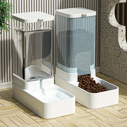 Alimentador Automático + Bebedero Para Perros y Gatos — Sin Pilas, Rellenado Fácil