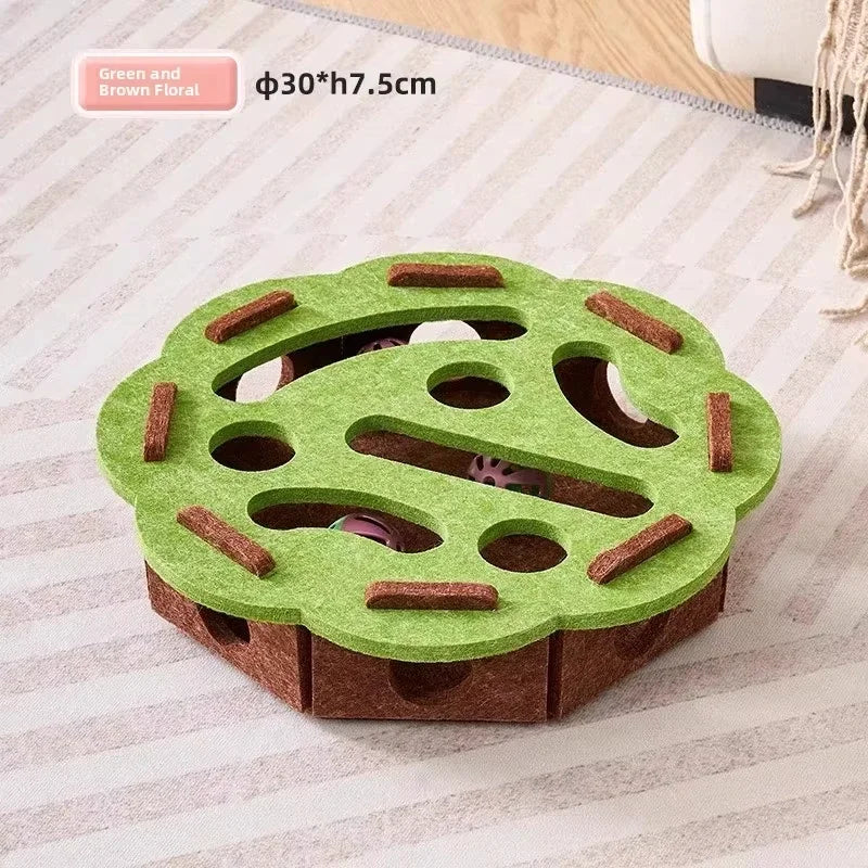 Juguete Rompecabezas para Gatos — Caja de Fieltro con Pelota 🐾🎾