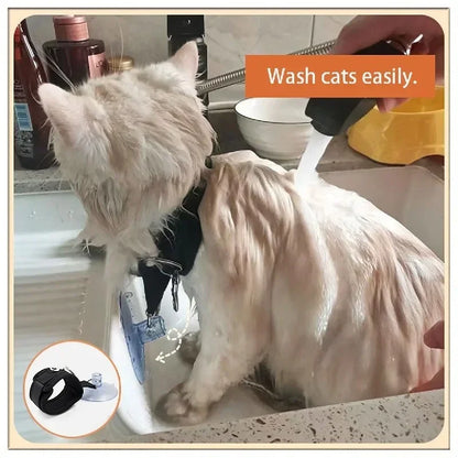 Bath restraint collar with suction cup — Adjustable for dogs and cats 