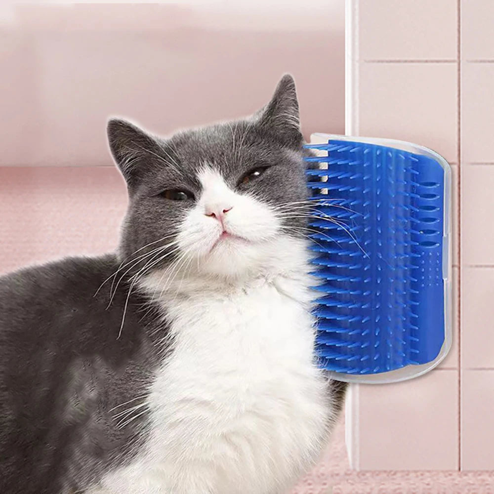 Cat Corner Massager/Brush — Removes hair and massages │ Compatible with catnip