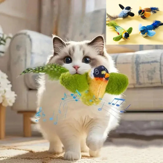 Interactive cat toy — Bird with sound and built-in catnip 🐦🌿