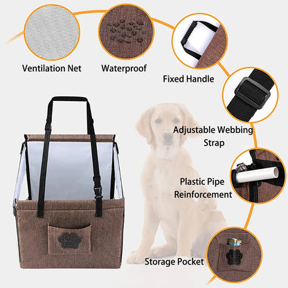 Pet Carrier Car Seat with Cushion 🐶 — Removable, Washable and Comfortable for Travel 