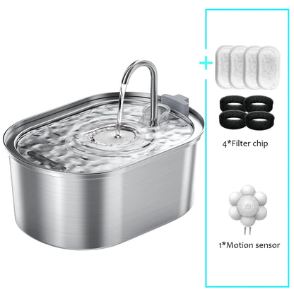 Fuente de agua inteligente para gatos y perros 🐱🐶 — Bebedero automático acero inoxidable 3,2 L