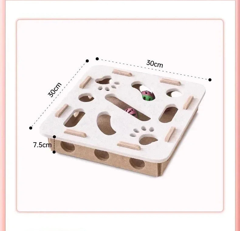 Juguete Rompecabezas para Gatos — Caja de Fieltro con Pelota 🐾🎾