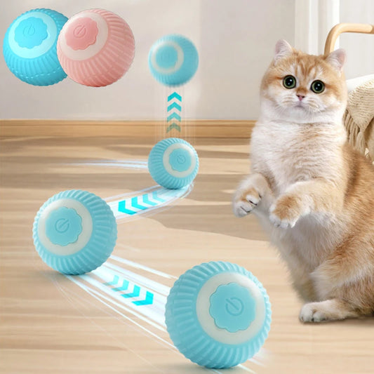 Bola interactiva automática para gatos — Juguete recargable Tipo-C, pelota rodante inteligente para interior