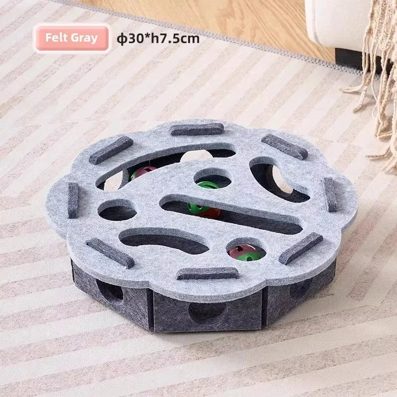 Juguete Rompecabezas para Gatos — Caja de Fieltro con Pelota 🐾🎾