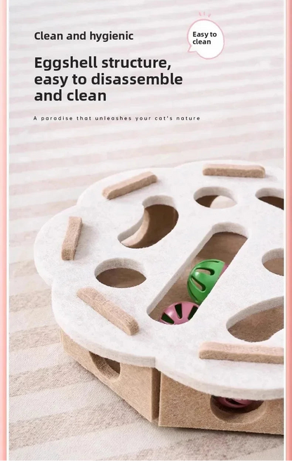 Juguete Rompecabezas para Gatos — Caja de Fieltro con Pelota 🐾🎾