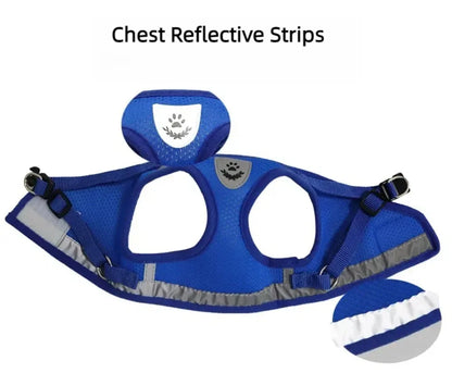 Harness and leash for cats and small dogs — Reflective anti-escape mesh vest (XS-XL)