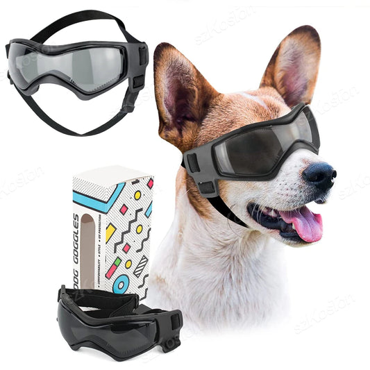 Gafas de sol UV para perros pequeños y medianos — Montura suave ventilada, lentes policarbonato y correas ajustables 😎🐶