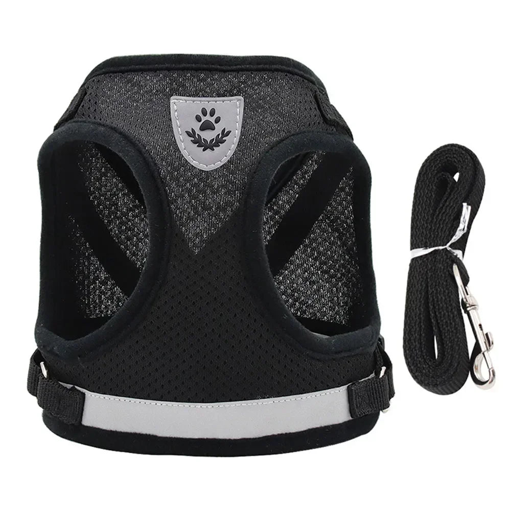 Harness and leash for cats and small dogs — Reflective anti-escape mesh vest (XS-XL)