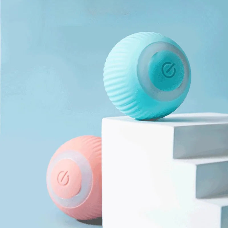 Dos bolas automáticas rodantes para gatos. Colores Azul y Rosa.
