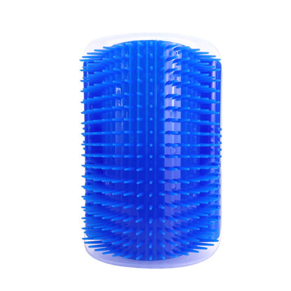 #197DFF; — Cepillo de esquinas azul quita pelo y masajeador para gatos compatible con hierba gatera.