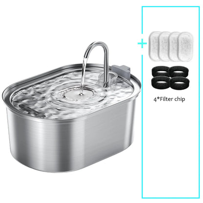 Fuente de agua automática inteligente para gatos y perros con cuatro filtros.