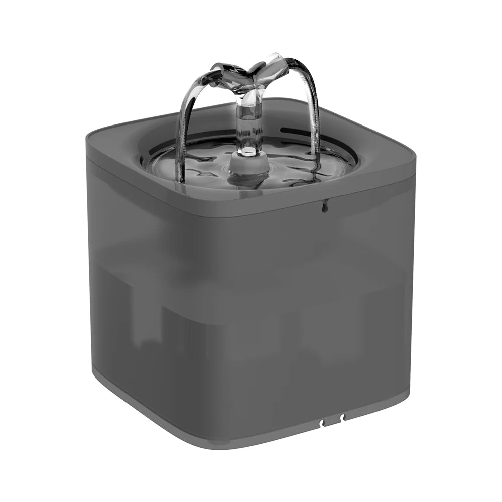 Fuente de agua gris automática para gatos y perros.