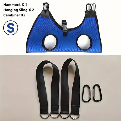 Hamaca de sujeción tamaño S de grooming y aseo para mascotas. Contiene dos correas colgantes y dos hebillas.