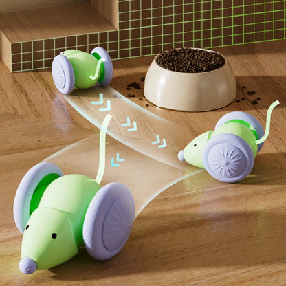 Juguete ratón interactivo y automático con evitación de obstáculos recargable para gatos.