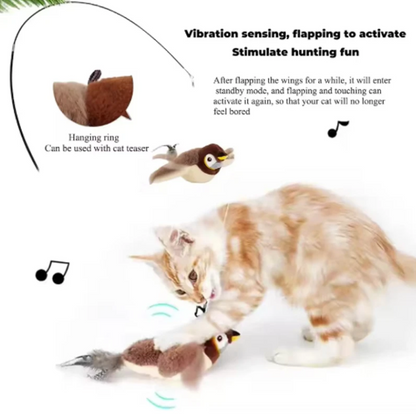 Interactive bird toy for cats — rechargeable plush toy with catnip 🐦🐱