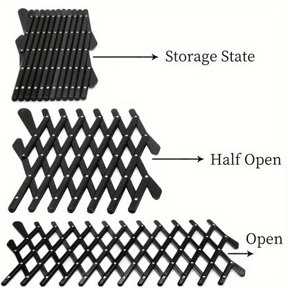 Rejilla retráctil ajustable para ventana del coche en aperturas distintas: Compacto, Medio Abierta y Abierta del todo.