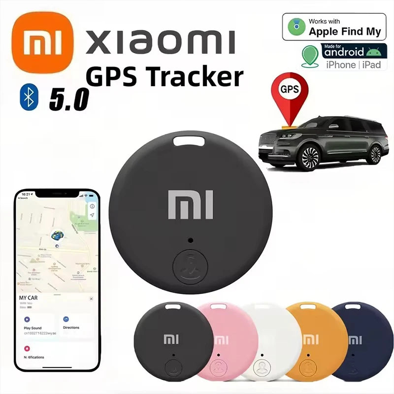 Xiaomi Mijia Localizador GPS por Bluetooth. Colores en negro, rosa, blanco, naranja, azul oscuro.